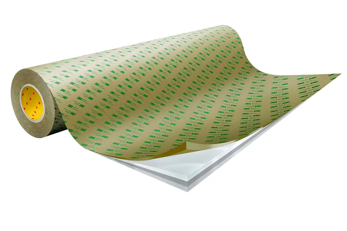 3M™ 난접착(PP/PE) 플라스틱 특화 PET 양면 테이프 93020LE, 투명, 1372 mm x 55 m thumbnail 6