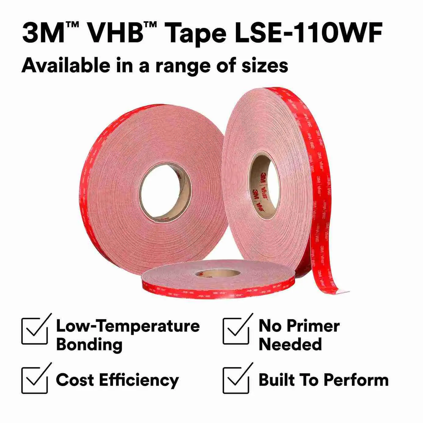 3M™ VHB™ 난접착 전용 아크릴 폼 테이프 LSE-110WF, 1150 mm x 33 m thumbnail 3
